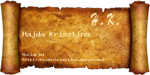 Hajda Krisztina névjegykártya